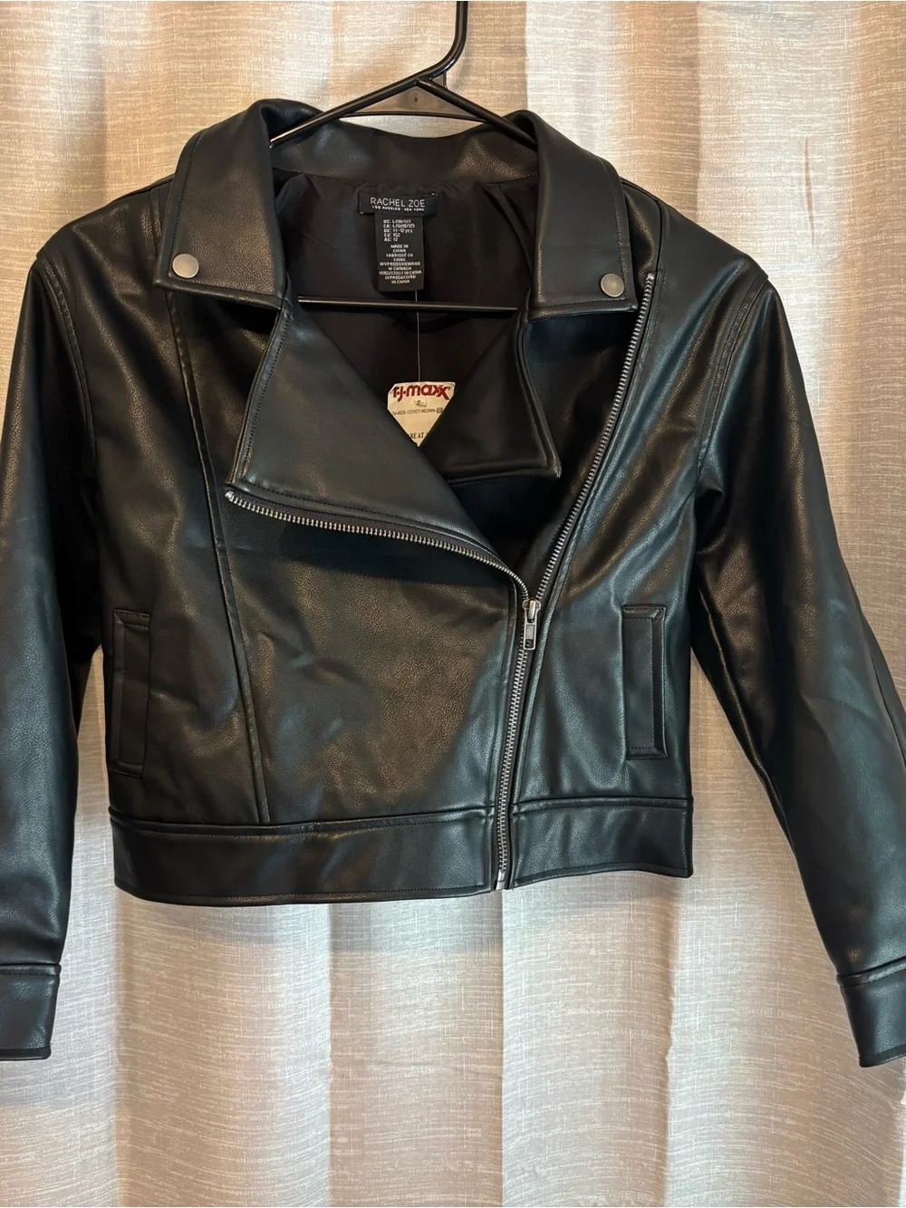 Rachel Zoe girls faux, leather motorcycle jacket